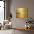 'White Oceans 10' By Ian Winstanley Gold Metal Wall Art