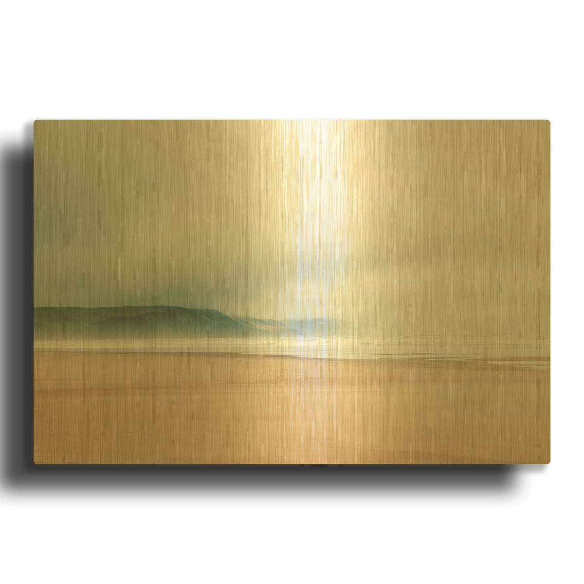 'White Oceans 10' By Ian Winstanley Gold Metal Wall Art