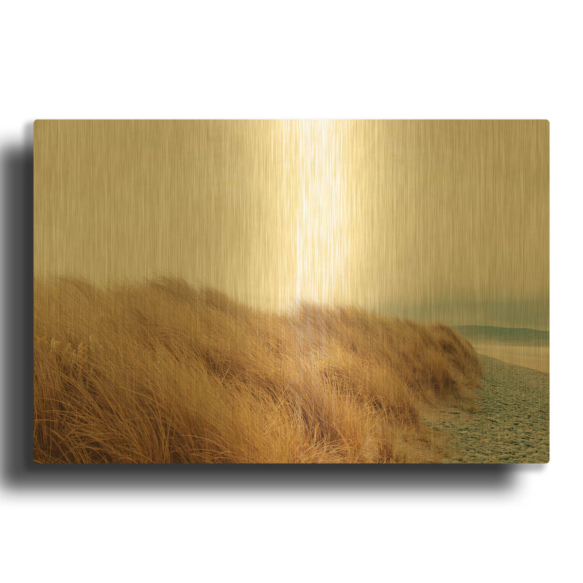 'White Oceans 11' By Ian Winstanley Gold Metal Wall Art