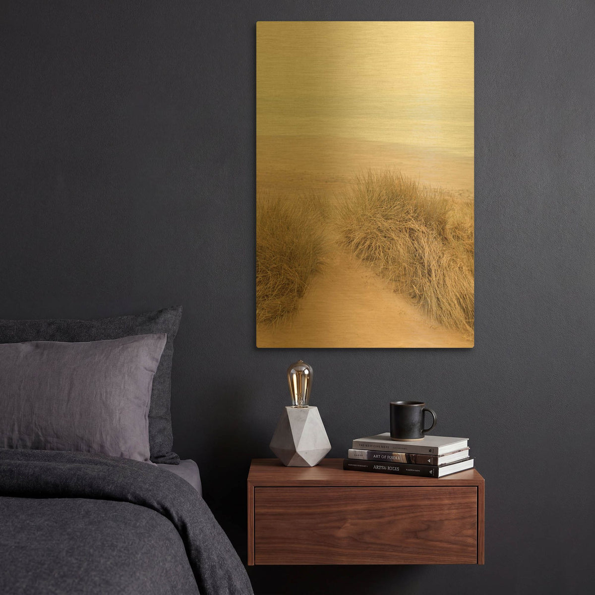 'White Oceans 31' By Ian Winstanley Gold Metal Wall Art