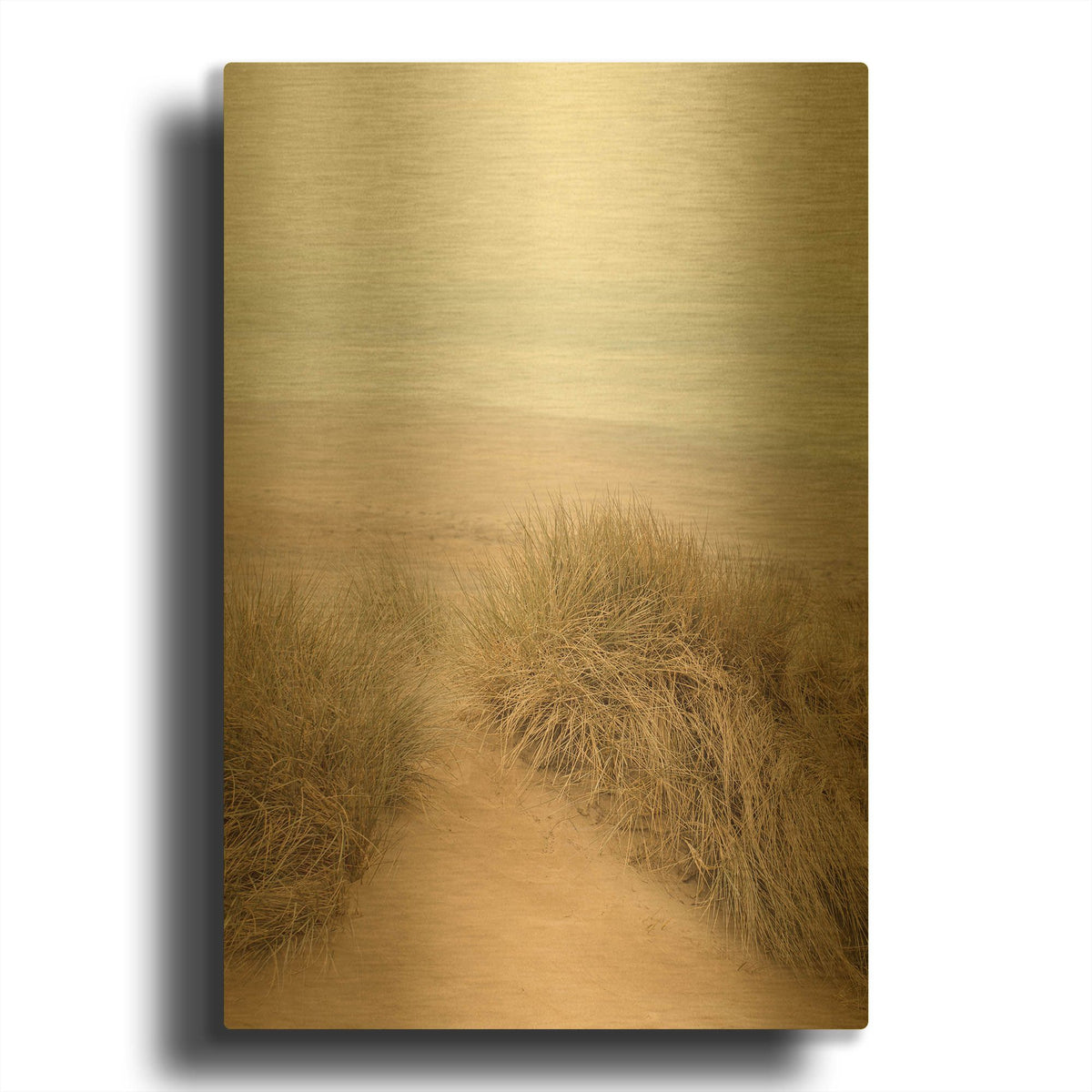 'White Oceans 31' By Ian Winstanley Gold Metal Wall Art
