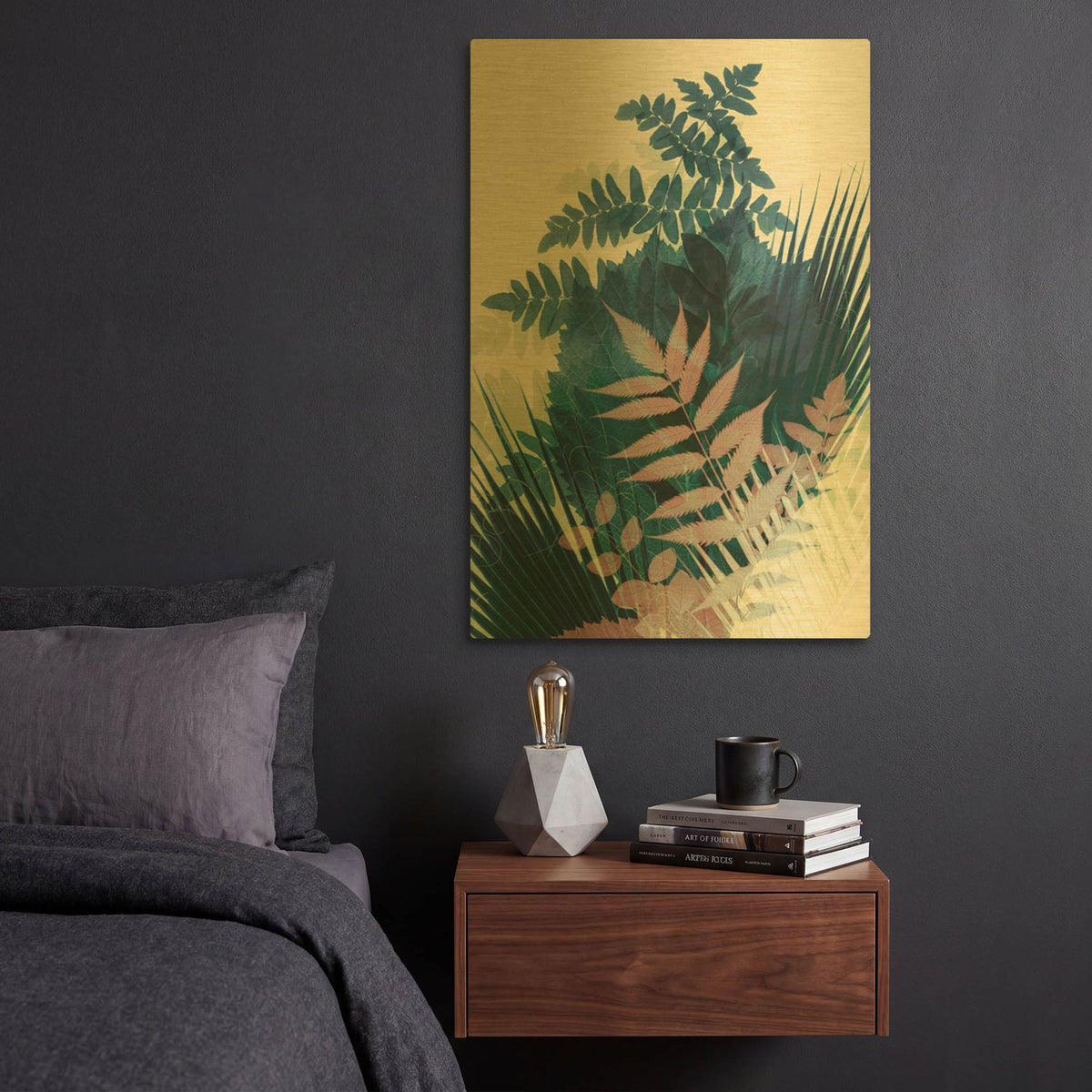 'Welcome to the Jungle, Blue 2' By Ian Winstanley Gold Metal Wall Art