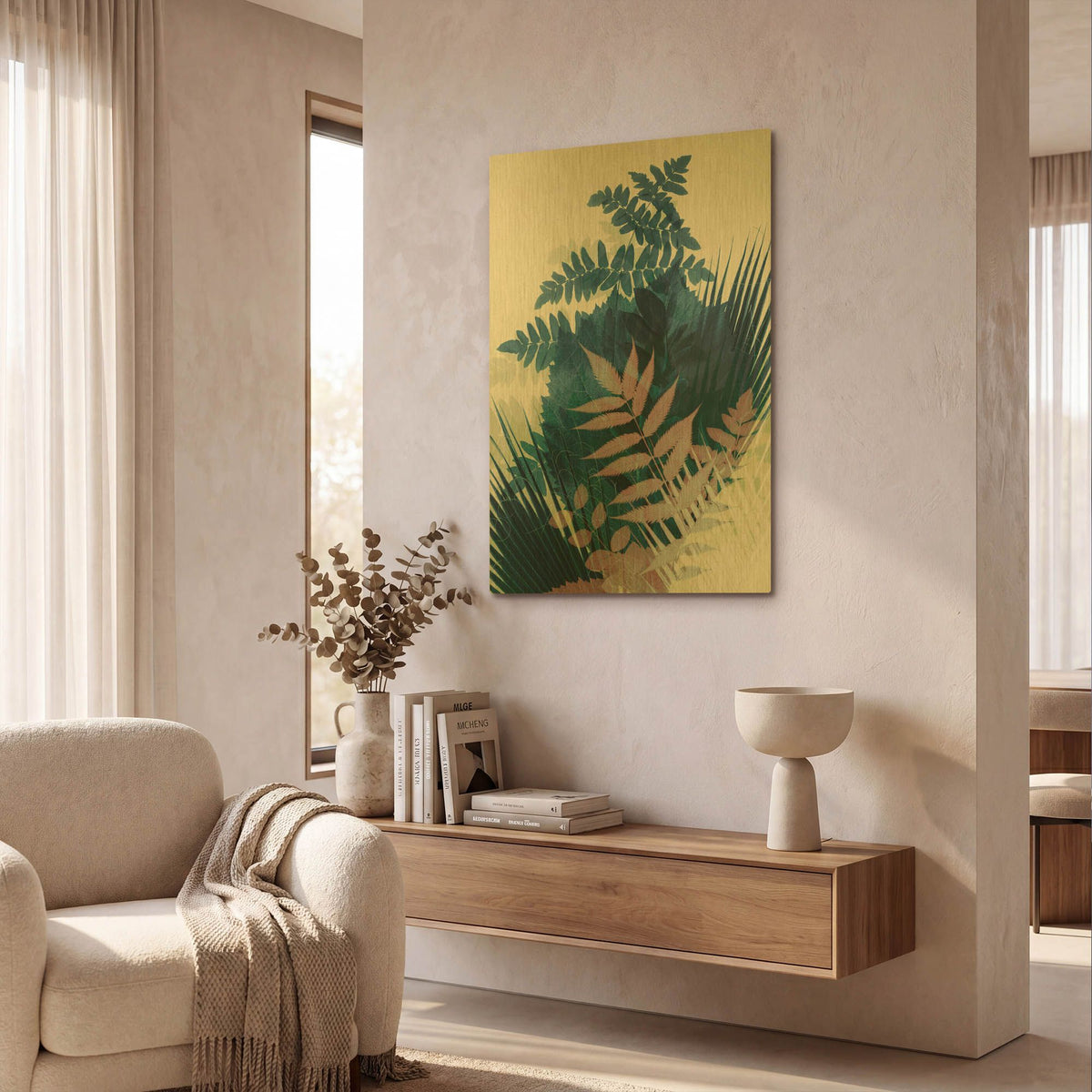 'Welcome to the Jungle, Blue 2' By Ian Winstanley Gold Metal Wall Art