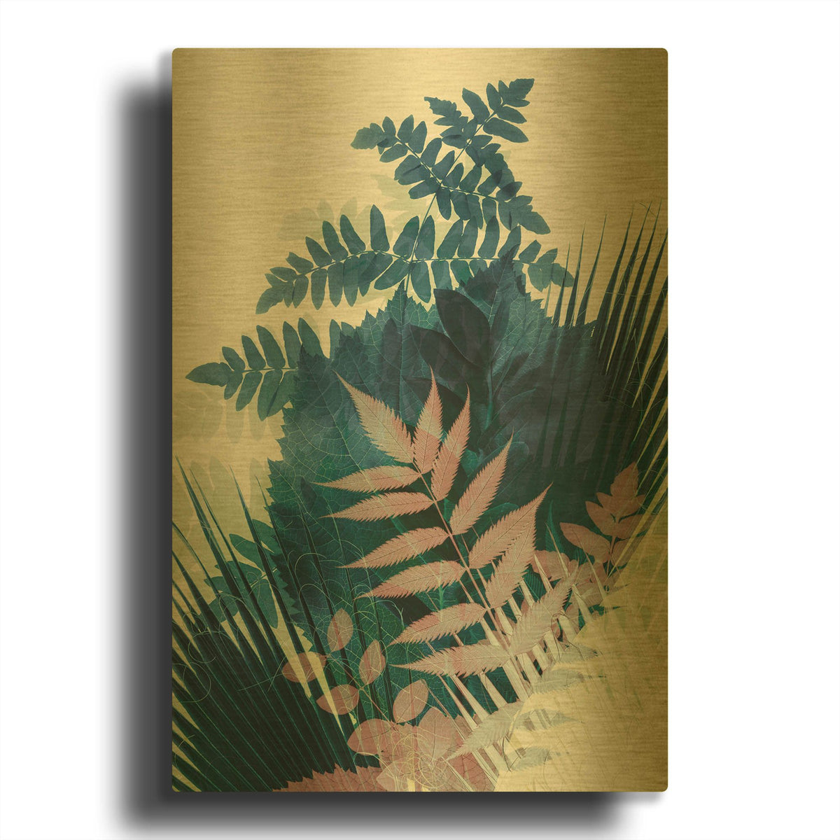 'Welcome to the Jungle, Blue 2' By Ian Winstanley Gold Metal Wall Art