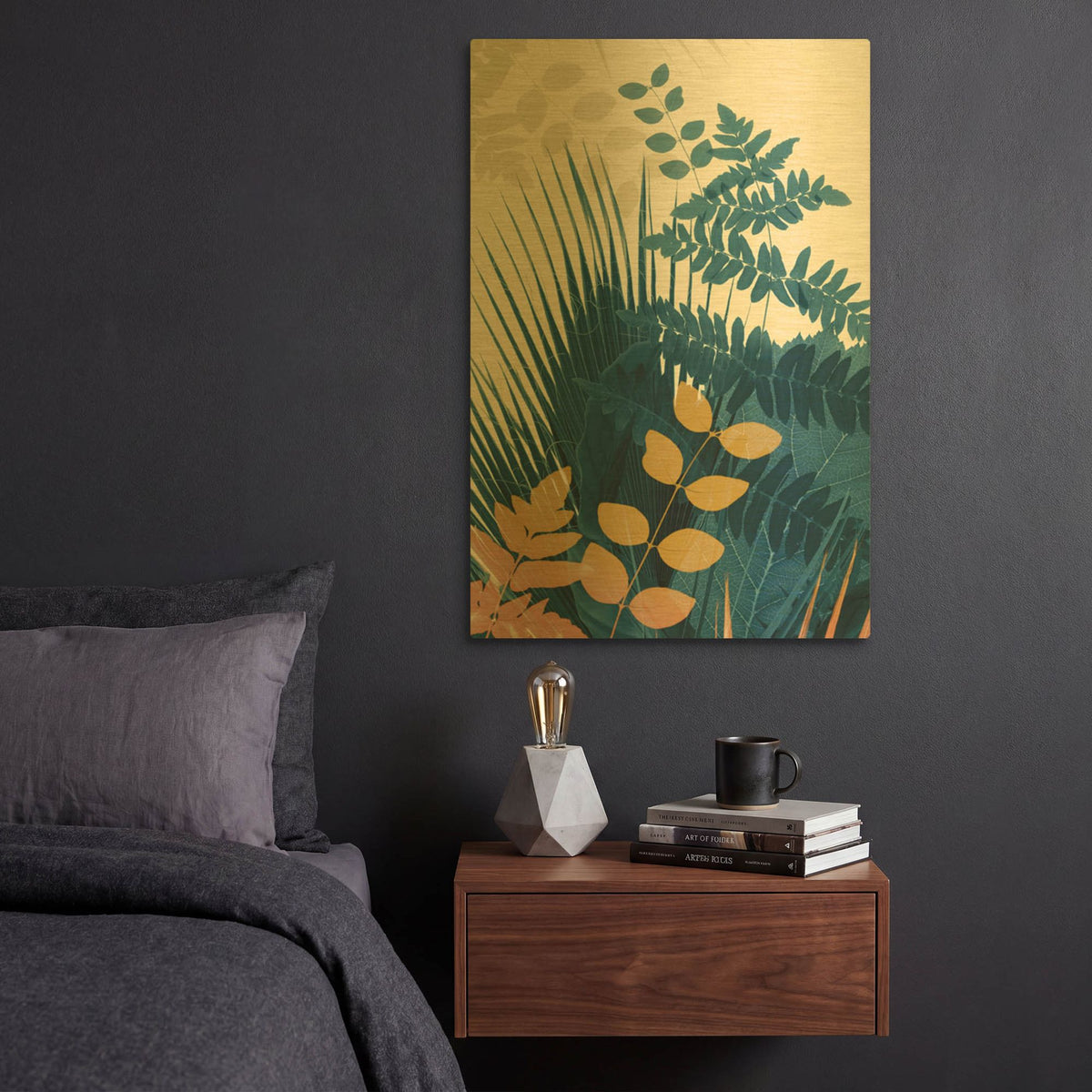 'Welcome to the Jungle, Blue 5' By Ian Winstanley Gold Metal Wall Art