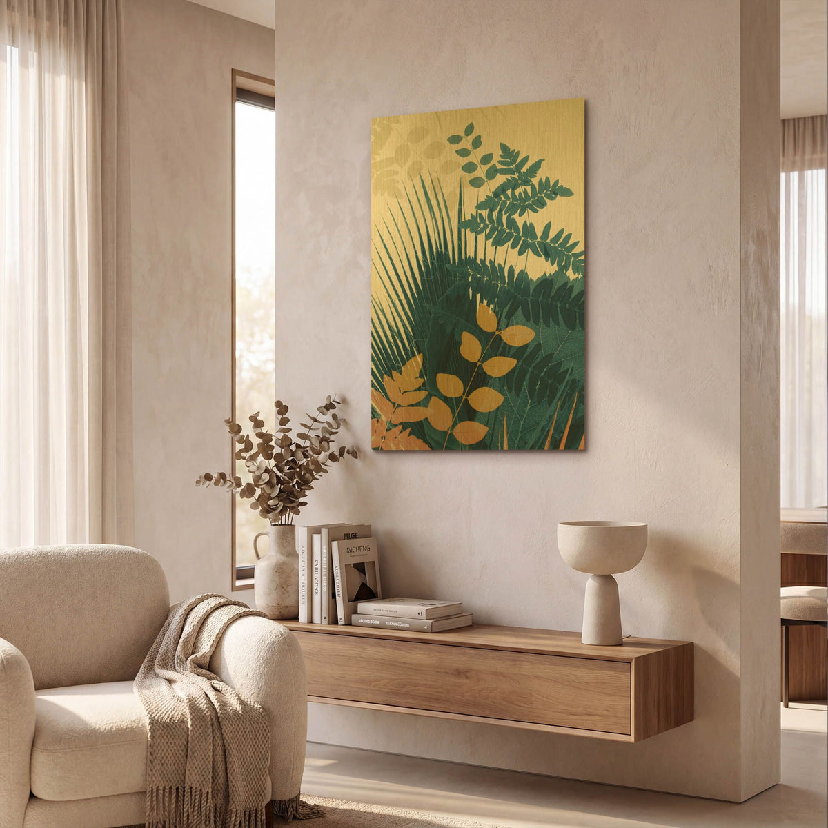 'Welcome to the Jungle, Blue 5' By Ian Winstanley Gold Metal Wall Art