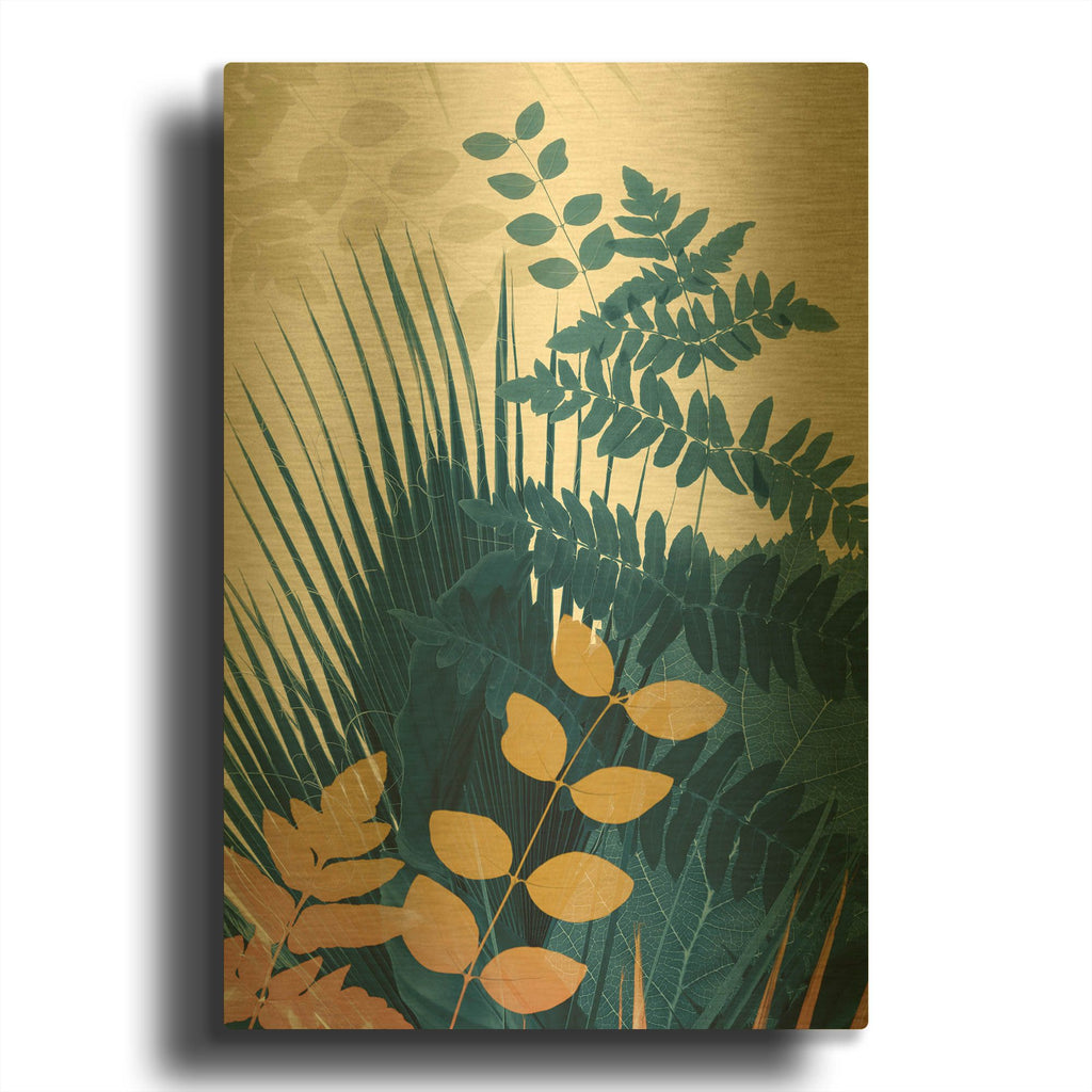'Welcome to the Jungle, Blue 5' By Ian Winstanley Gold Metal Wall Art