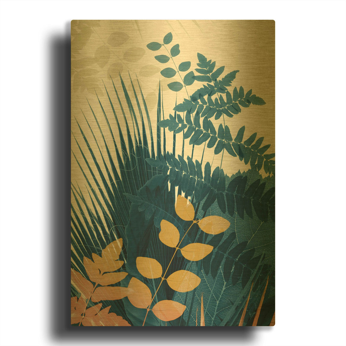 'Welcome to the Jungle, Blue 5' By Ian Winstanley Gold Metal Wall Art