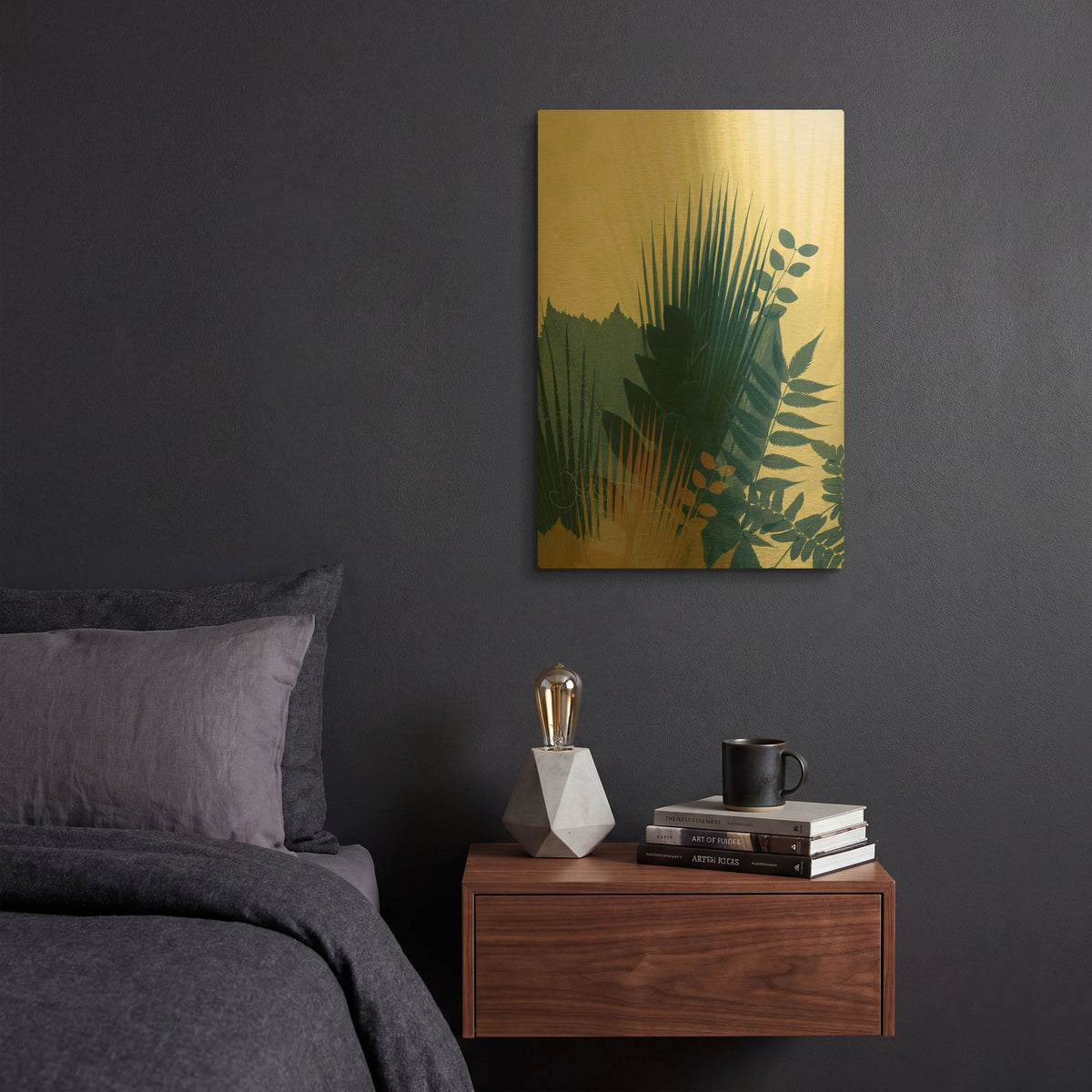 'Welcome to the Jungle, Blue 1' By Ian Winstanley Gold Metal Wall Art