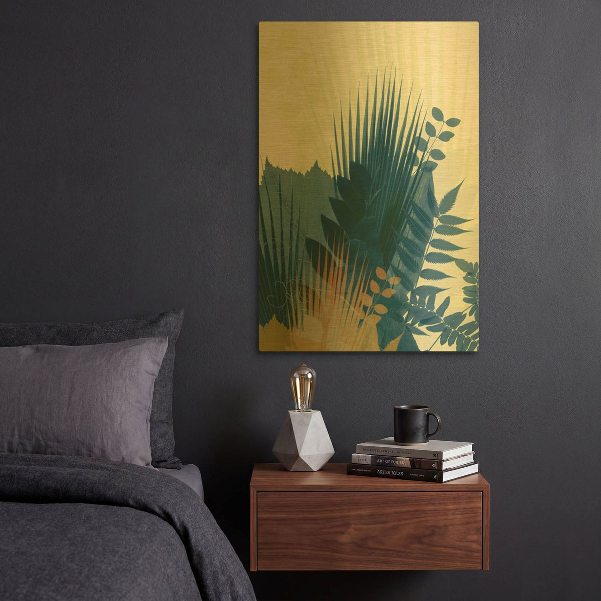 'Welcome to the Jungle, Blue 1' By Ian Winstanley Gold Metal Wall Art