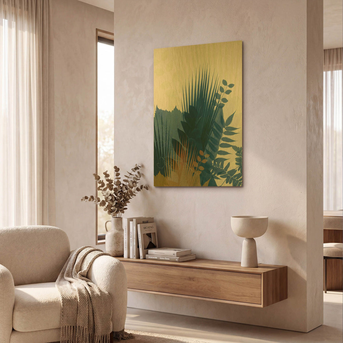 'Welcome to the Jungle, Blue 1' By Ian Winstanley Gold Metal Wall Art