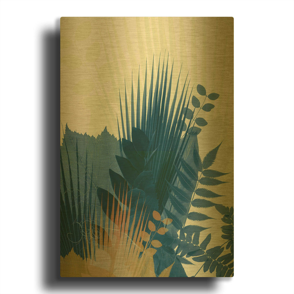 'Welcome to the Jungle, Blue 1' By Ian Winstanley Gold Metal Wall Art