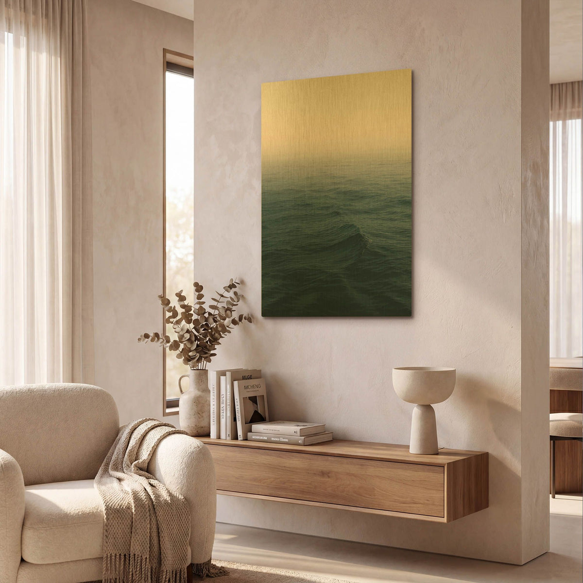 'Ocean 5' By Ian Winstanley Gold Metal Wall Art
