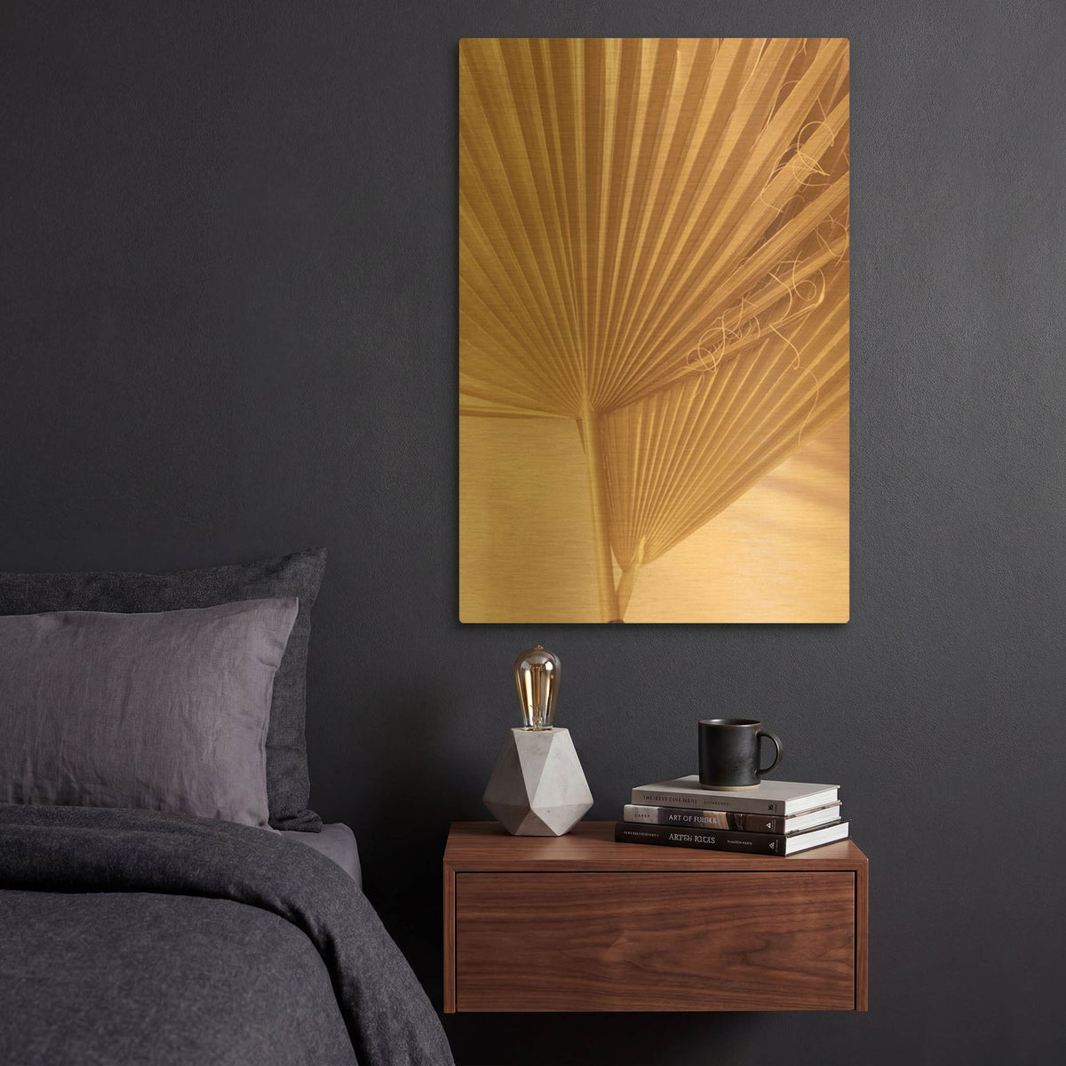 'Pastel Fan 1' By Ian Winstanley Gold Metal Wall Art