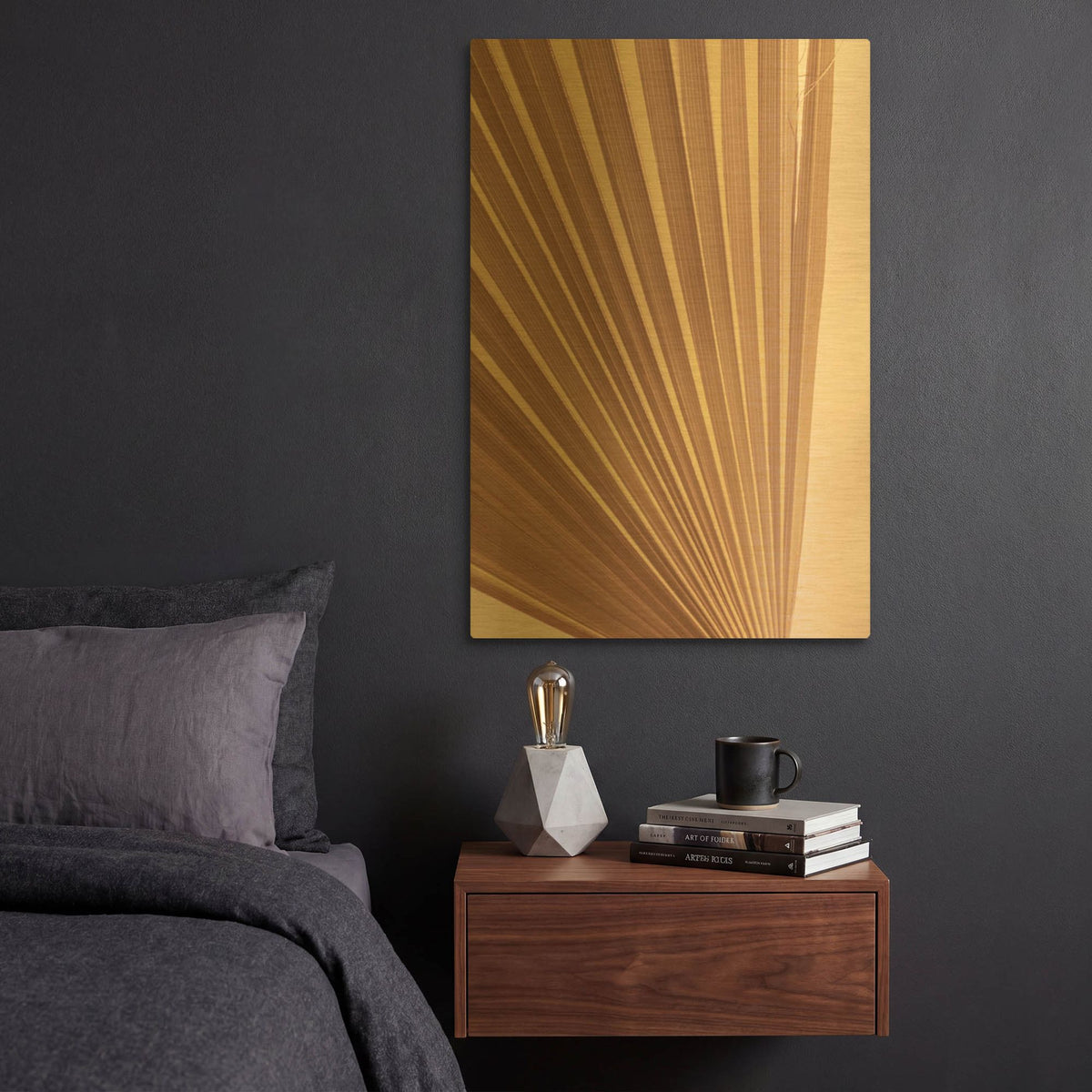 'Pastel Fan 2' By Ian Winstanley Gold Metal Wall Art