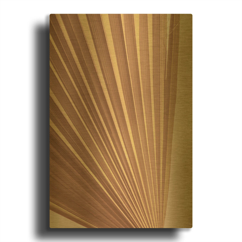 'Pastel Fan 2' By Ian Winstanley Gold Metal Wall Art