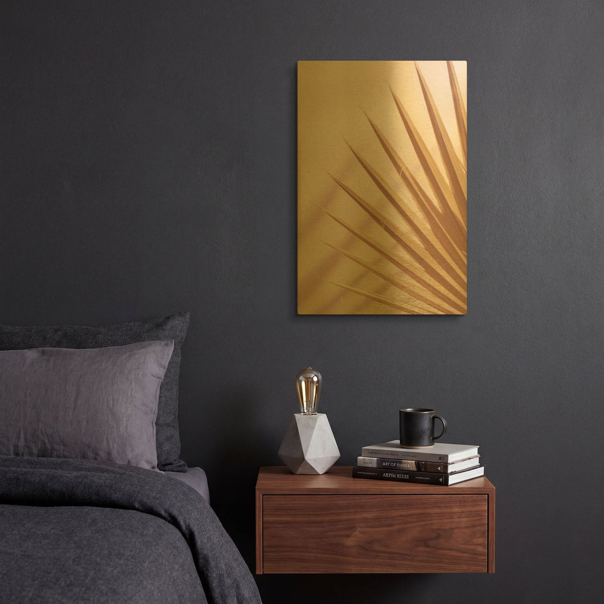 'Pastel Fan 4' By Ian Winstanley Gold Metal Wall Art