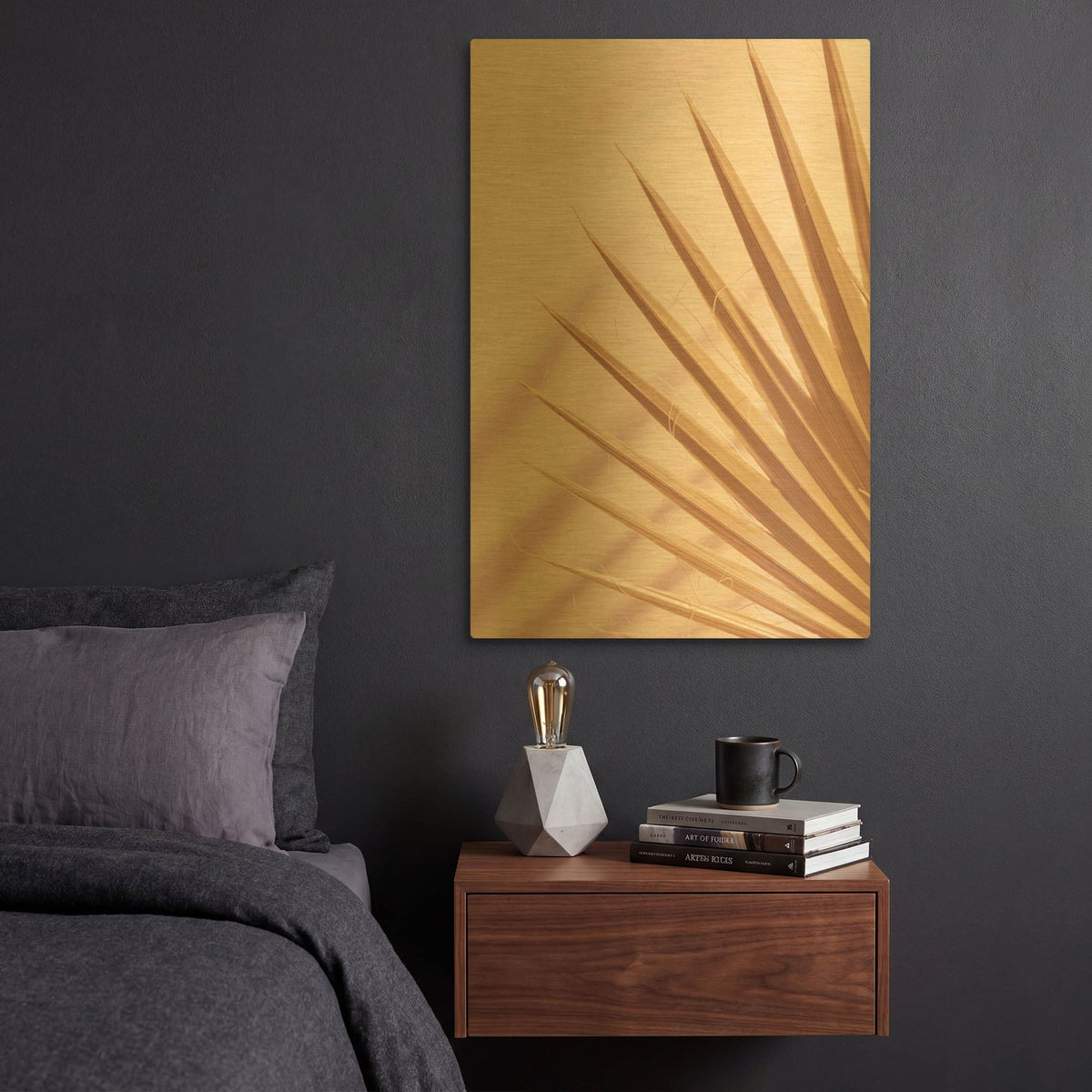 'Pastel Fan 4' By Ian Winstanley Gold Metal Wall Art