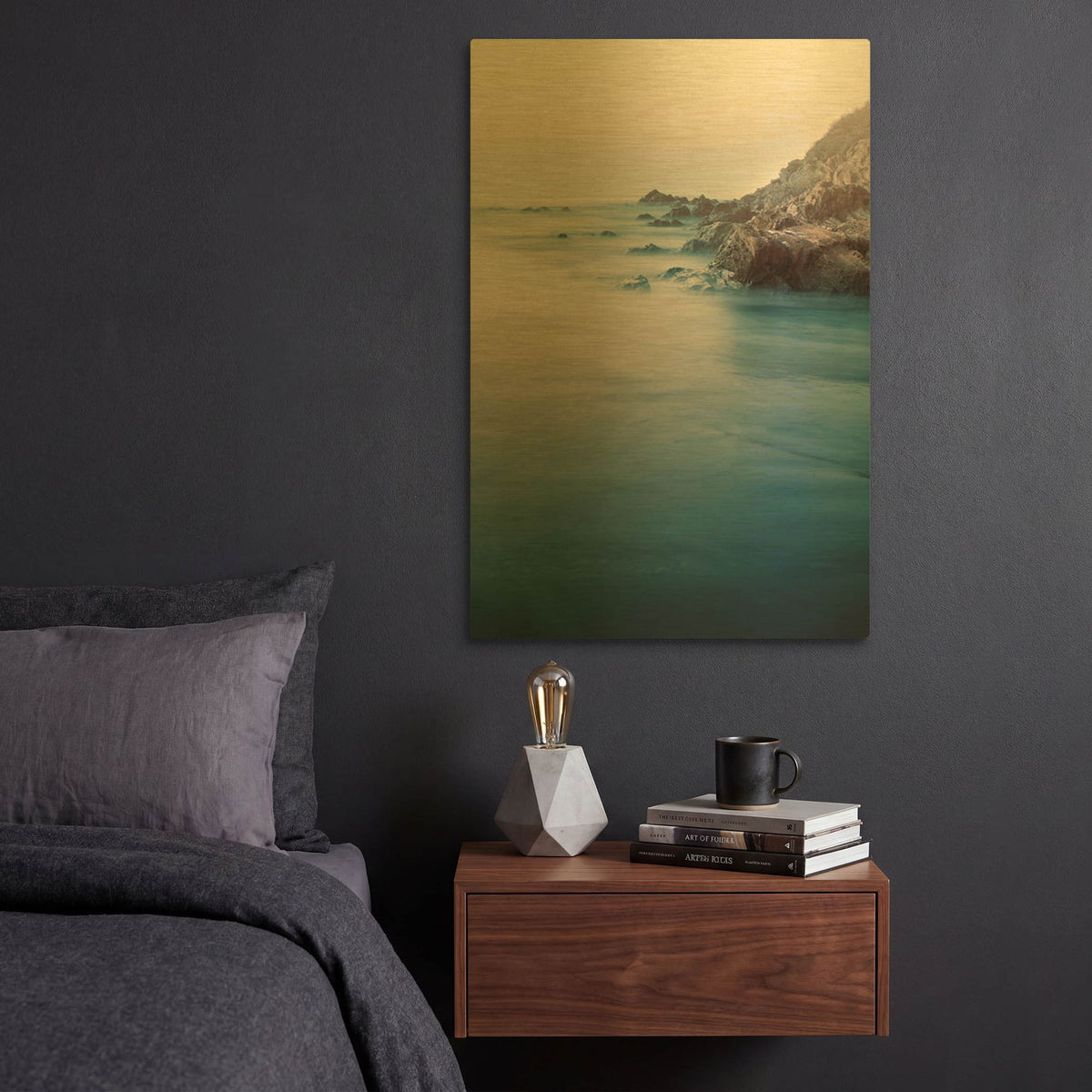 'Ocean 3' By Ian Winstanley Gold Metal Wall Art