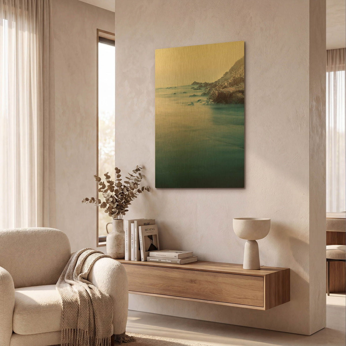 'Ocean 3' By Ian Winstanley Gold Metal Wall Art