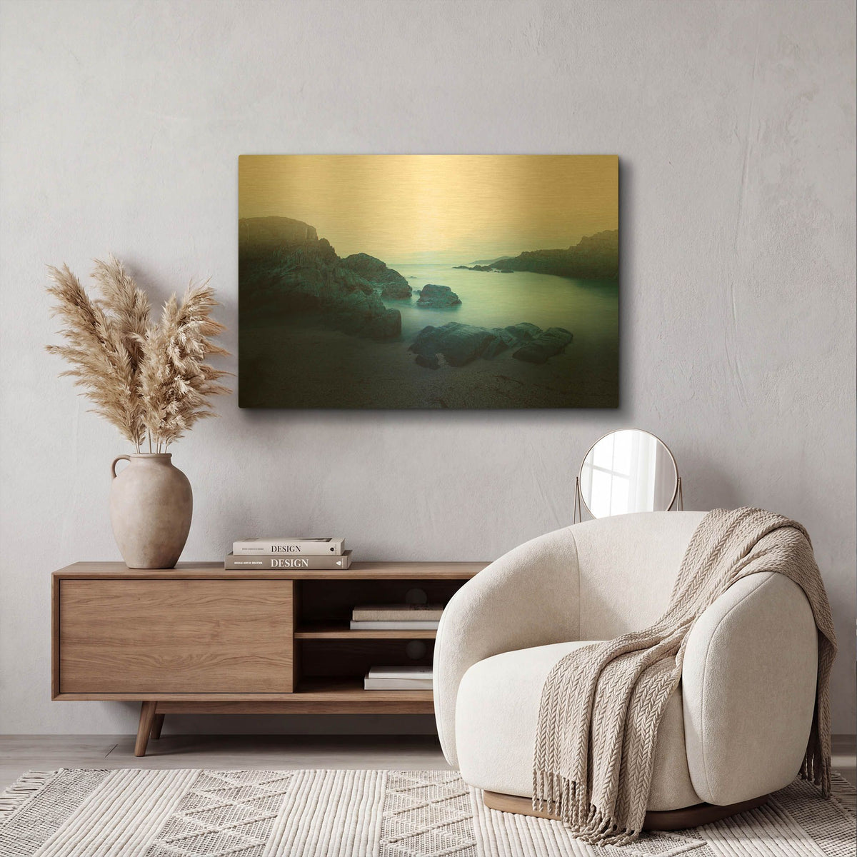 'Ocean 17' By Ian Winstanley Gold Metal Wall Art