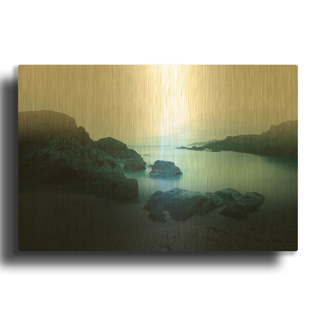 'Ocean 17' By Ian Winstanley Gold Metal Wall Art