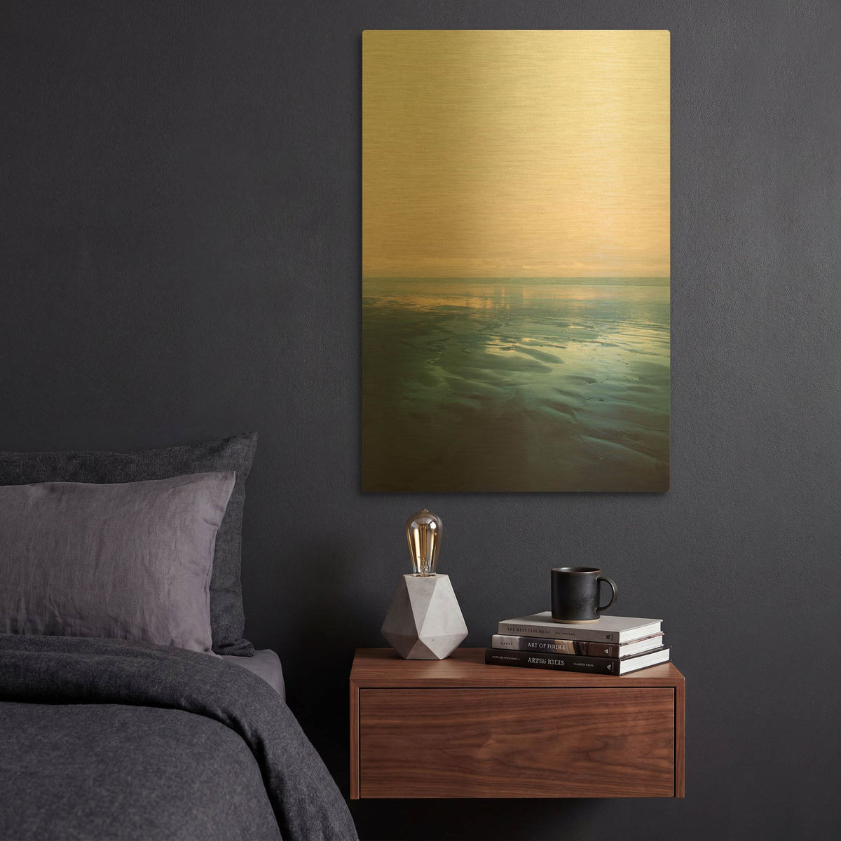 'Ocean 29' By Ian Winstanley Gold Metal Wall Art