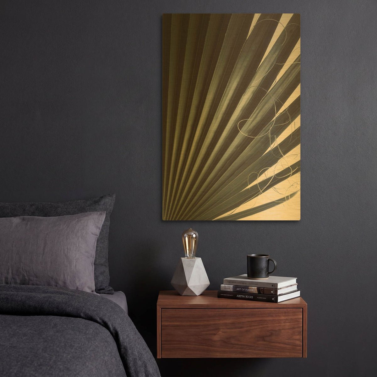 'Fan Palm Detail 2' By Ian Winstanley Gold Metal Wall Art