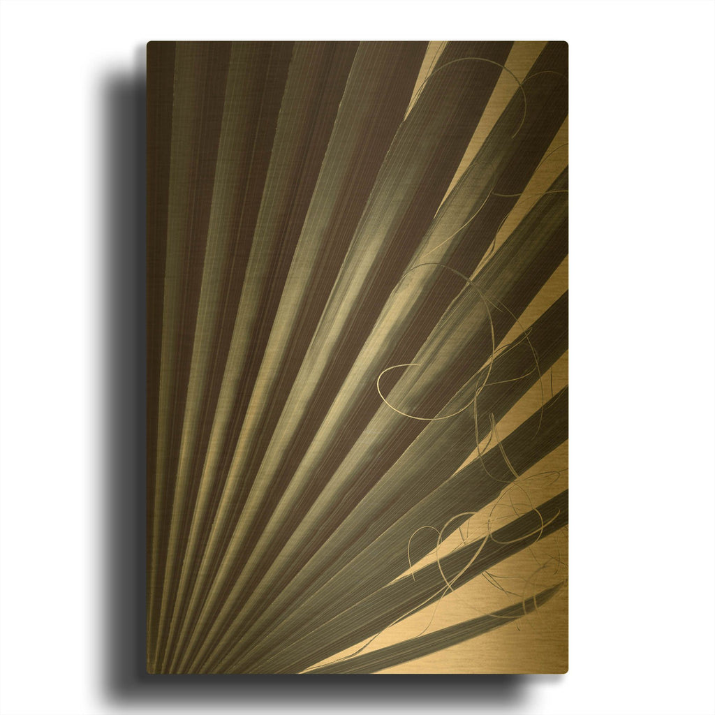 'Fan Palm Detail 2' By Ian Winstanley Gold Metal Wall Art