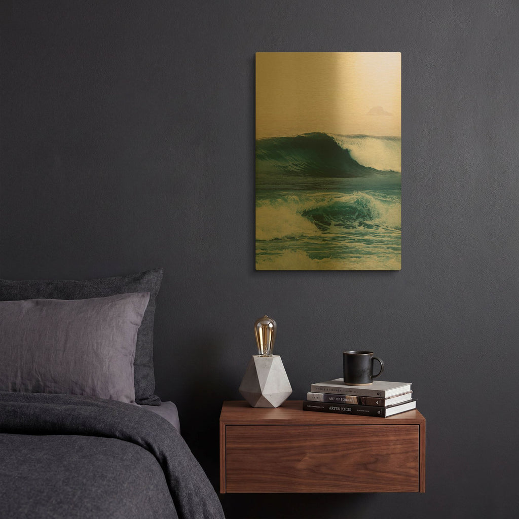 'Ocean 14' By Ian Winstanley Gold Metal Wall Art