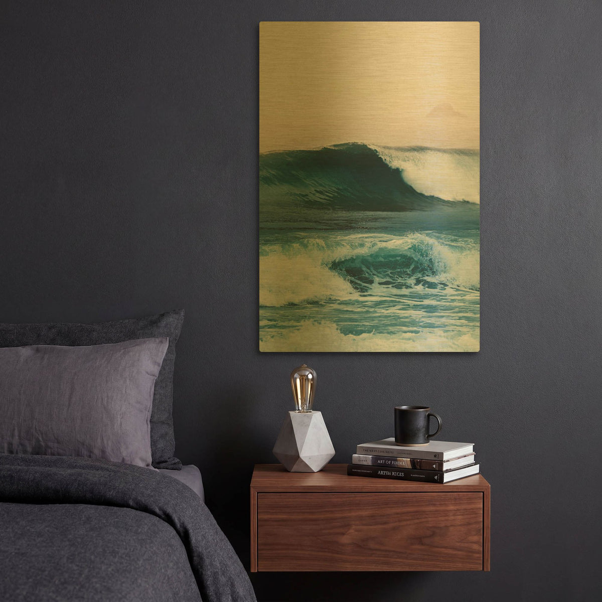 'Ocean 14' By Ian Winstanley Gold Metal Wall Art