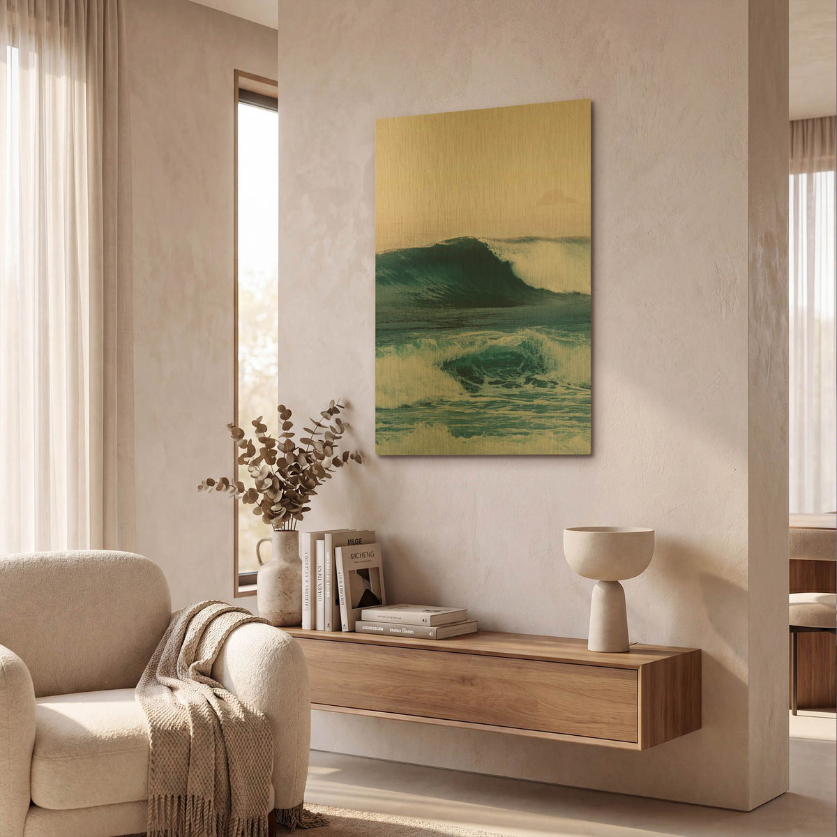 'Ocean 14' By Ian Winstanley Gold Metal Wall Art