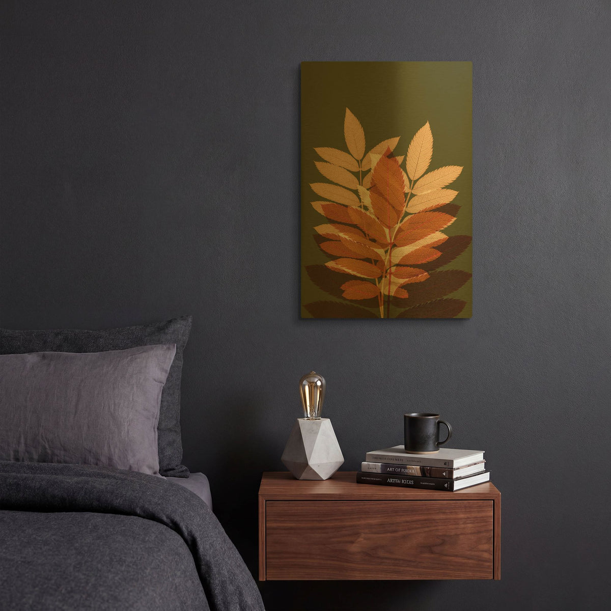 'Fall Leaves 4' By Ian Winstanley Gold Metal Wall Art