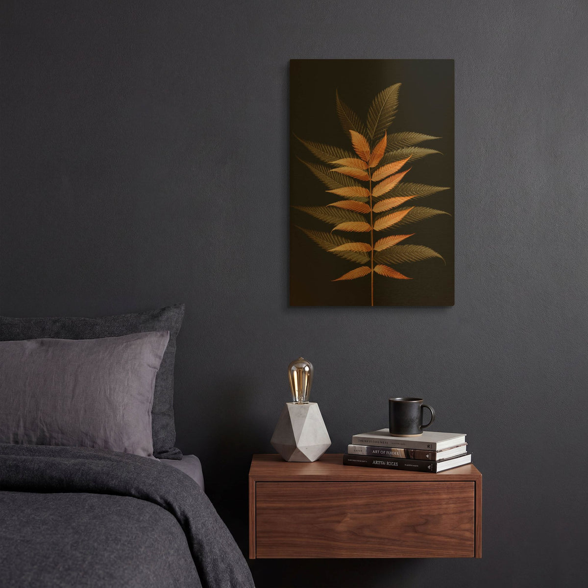 'Fall Leaves 6' By Ian Winstanley Gold Metal Wall Art