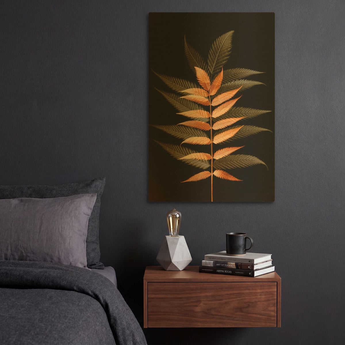'Fall Leaves 6' By Ian Winstanley Gold Metal Wall Art
