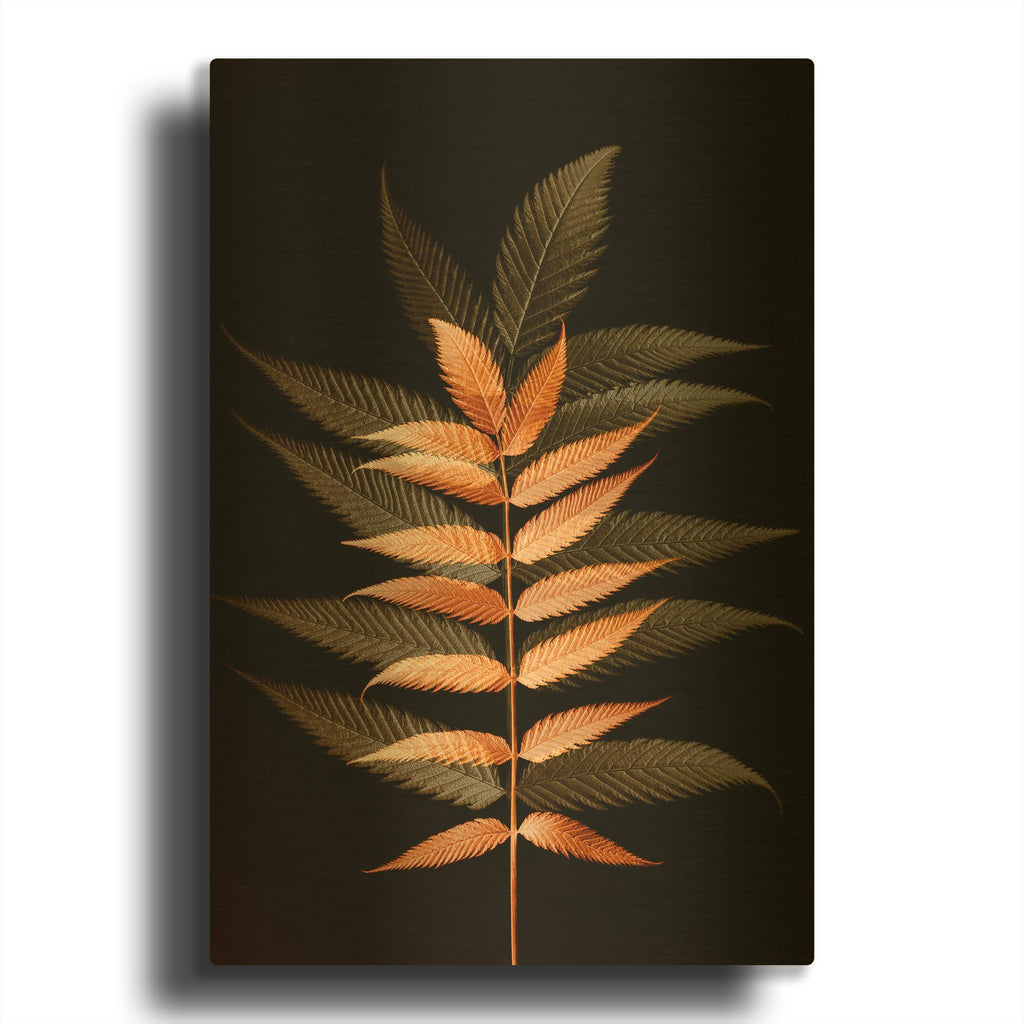 'Fall Leaves 6' By Ian Winstanley Gold Metal Wall Art