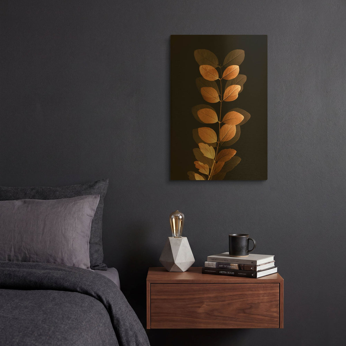'Fall Leaves 7' By Ian Winstanley Gold Metal Wall Art