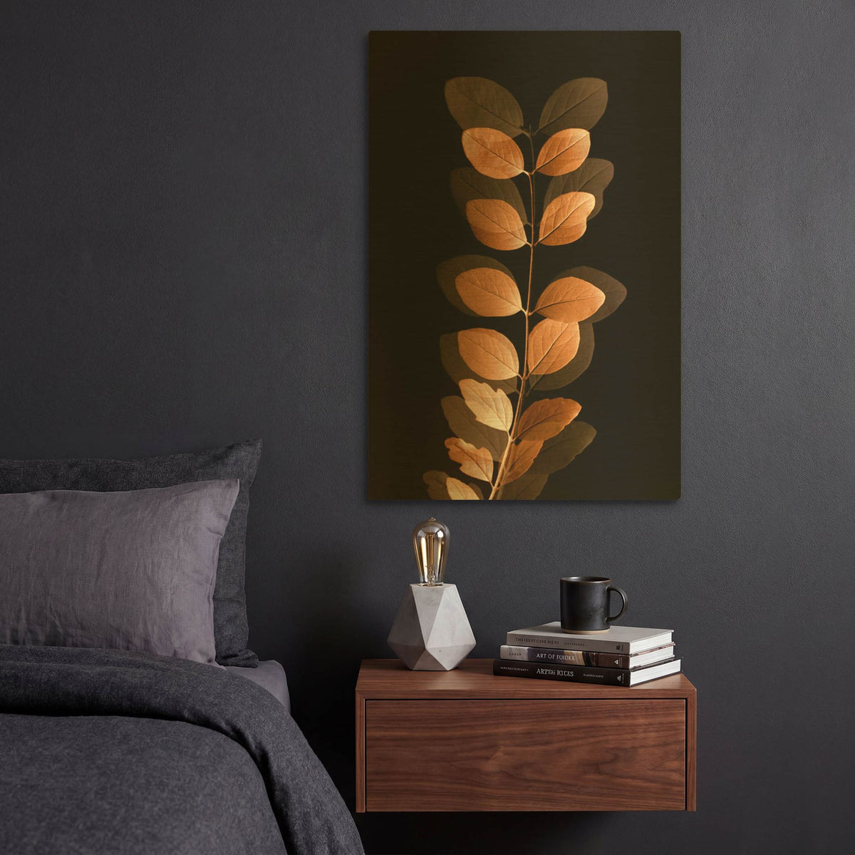 'Fall Leaves 7' By Ian Winstanley Gold Metal Wall Art
