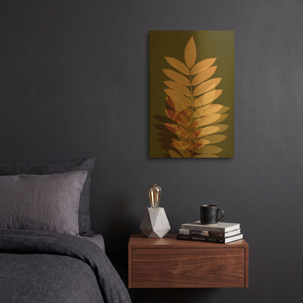 'Fall Leaves 2' By Ian Winstanley Gold Metal Wall Art
