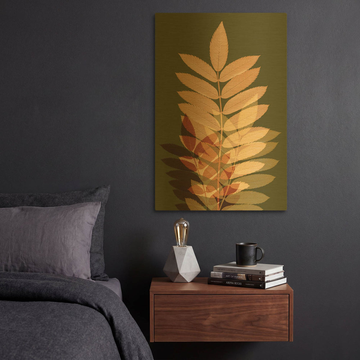 'Fall Leaves 2' By Ian Winstanley Gold Metal Wall Art