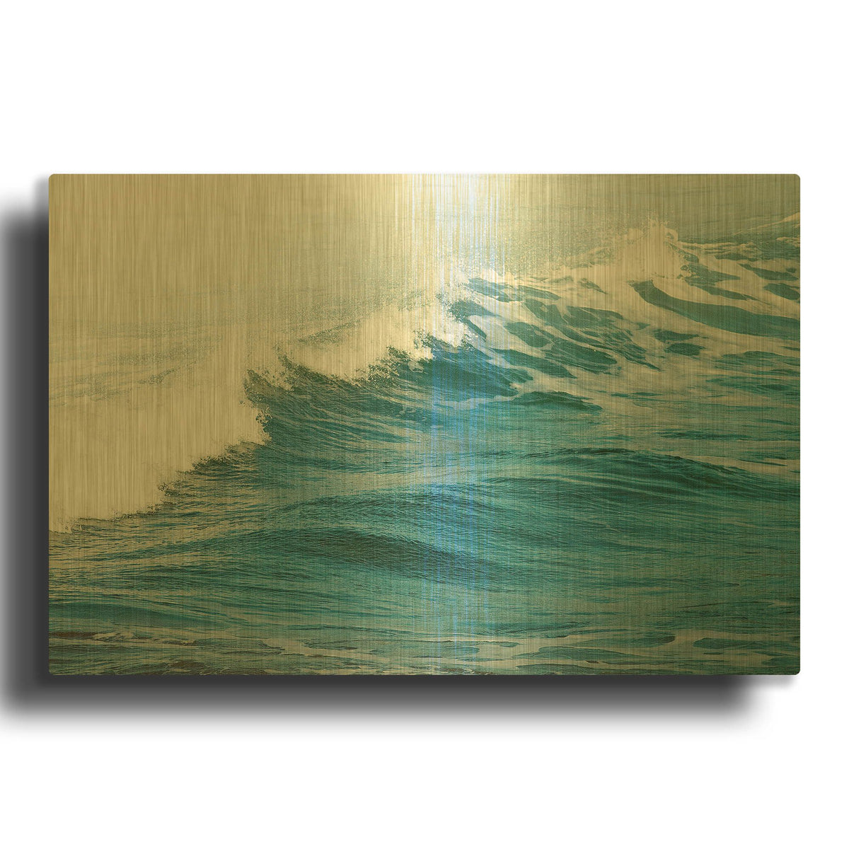 'White Oceans 66' By Ian Winstanley Gold Metal Wall Art