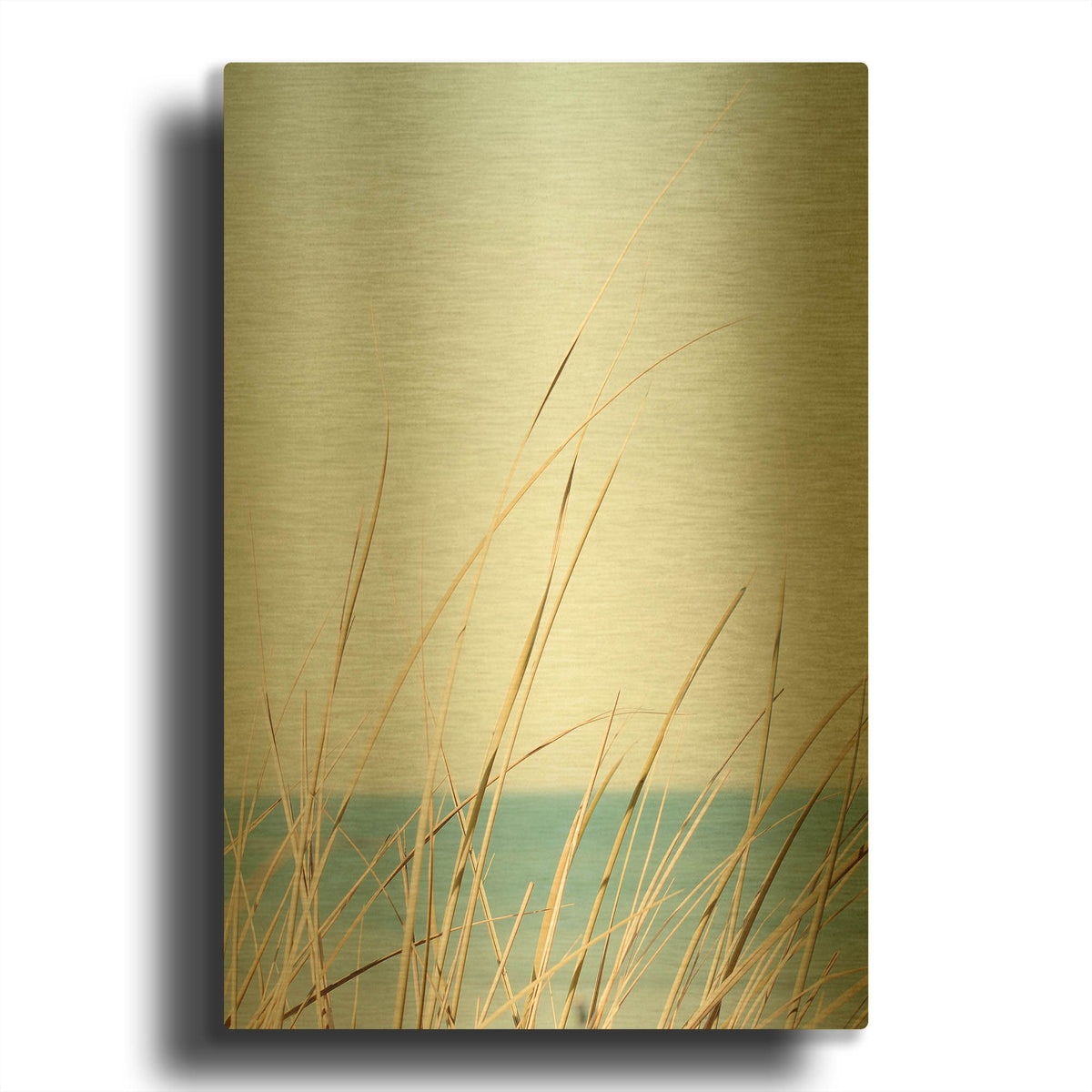 'White Oceans 67' By Ian Winstanley Gold Metal Wall Art