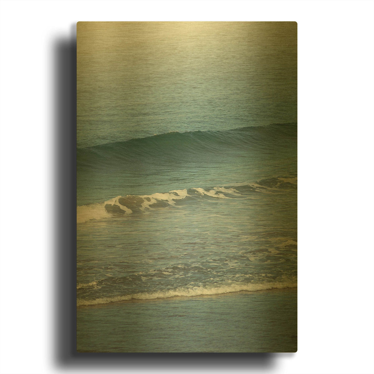 'White Oceans 57' By Ian Winstanley Gold Metal Wall Art