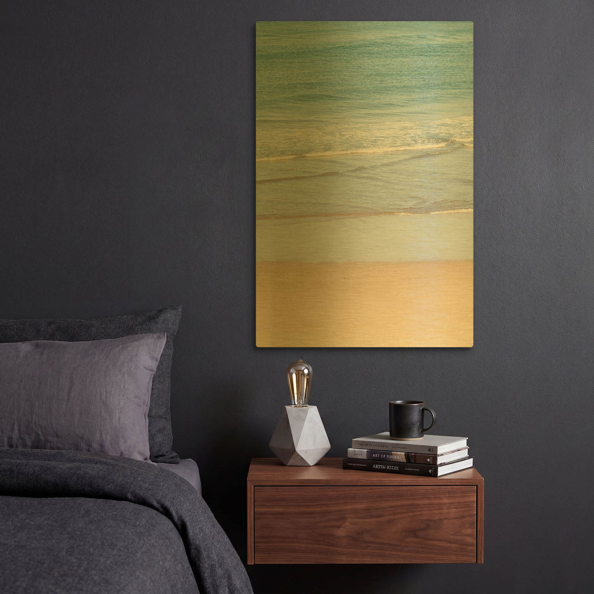'White Oceans 59' By Ian Winstanley Gold Metal Wall Art
