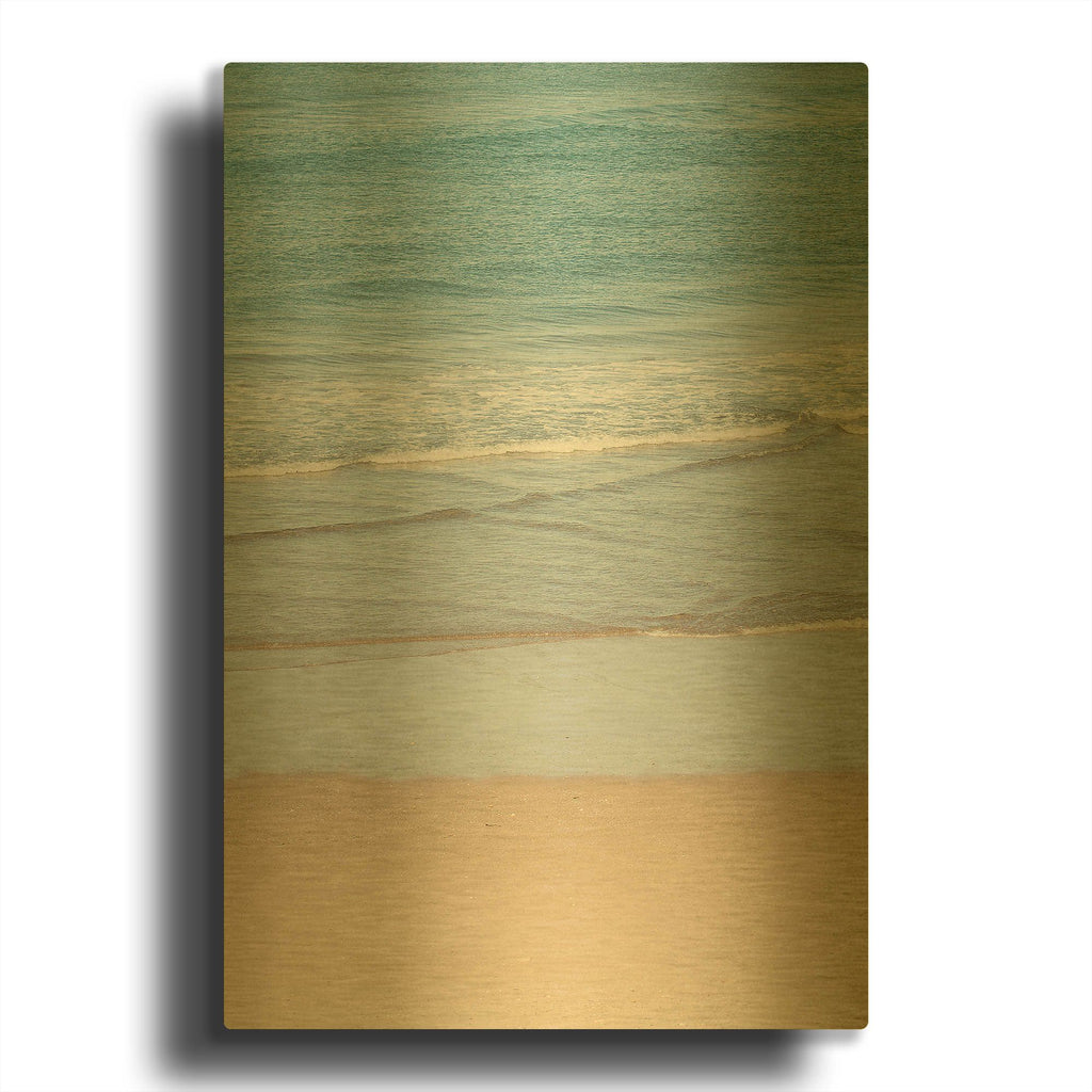 'White Oceans 59' By Ian Winstanley Gold Metal Wall Art