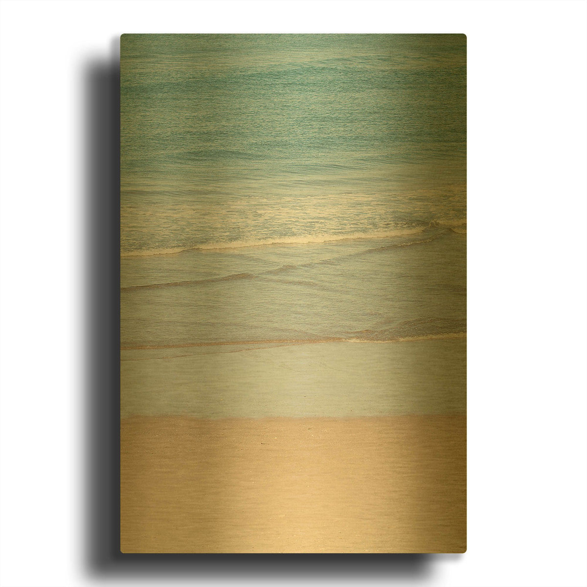 'White Oceans 59' By Ian Winstanley Gold Metal Wall Art