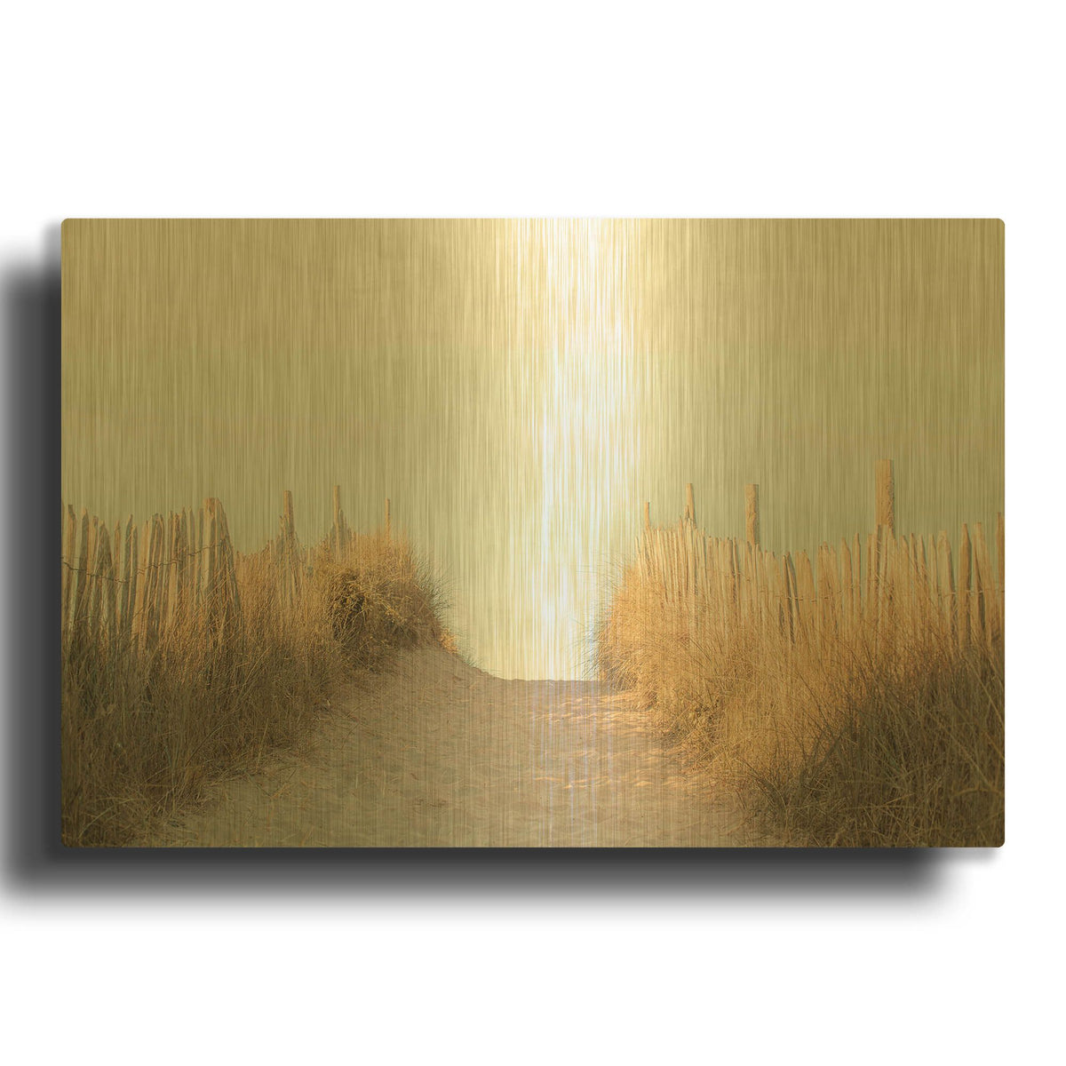 'White Oceans 62' By Ian Winstanley Gold Metal Wall Art