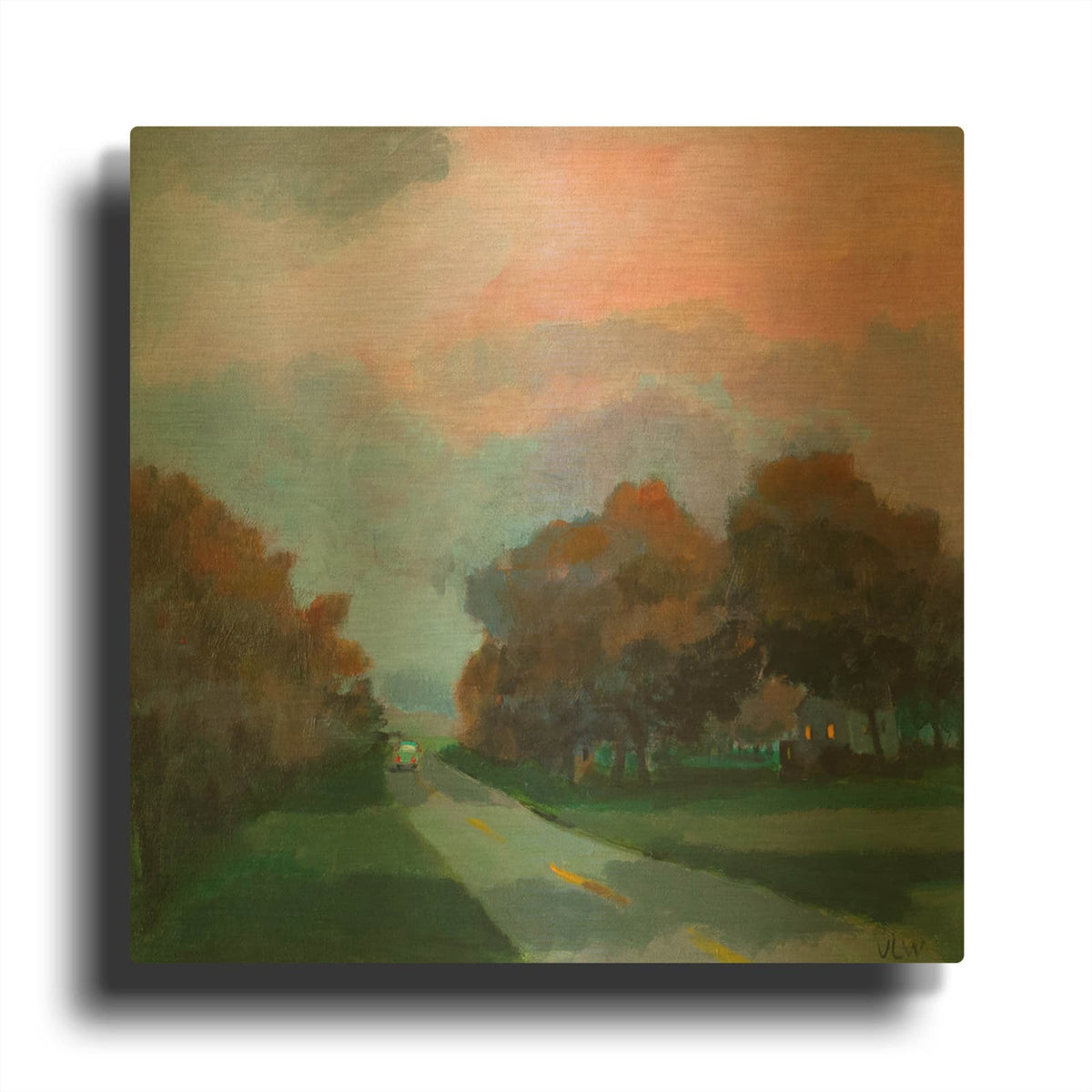 'At Night' By Jan L. Waldron Gold Metal Wall Art