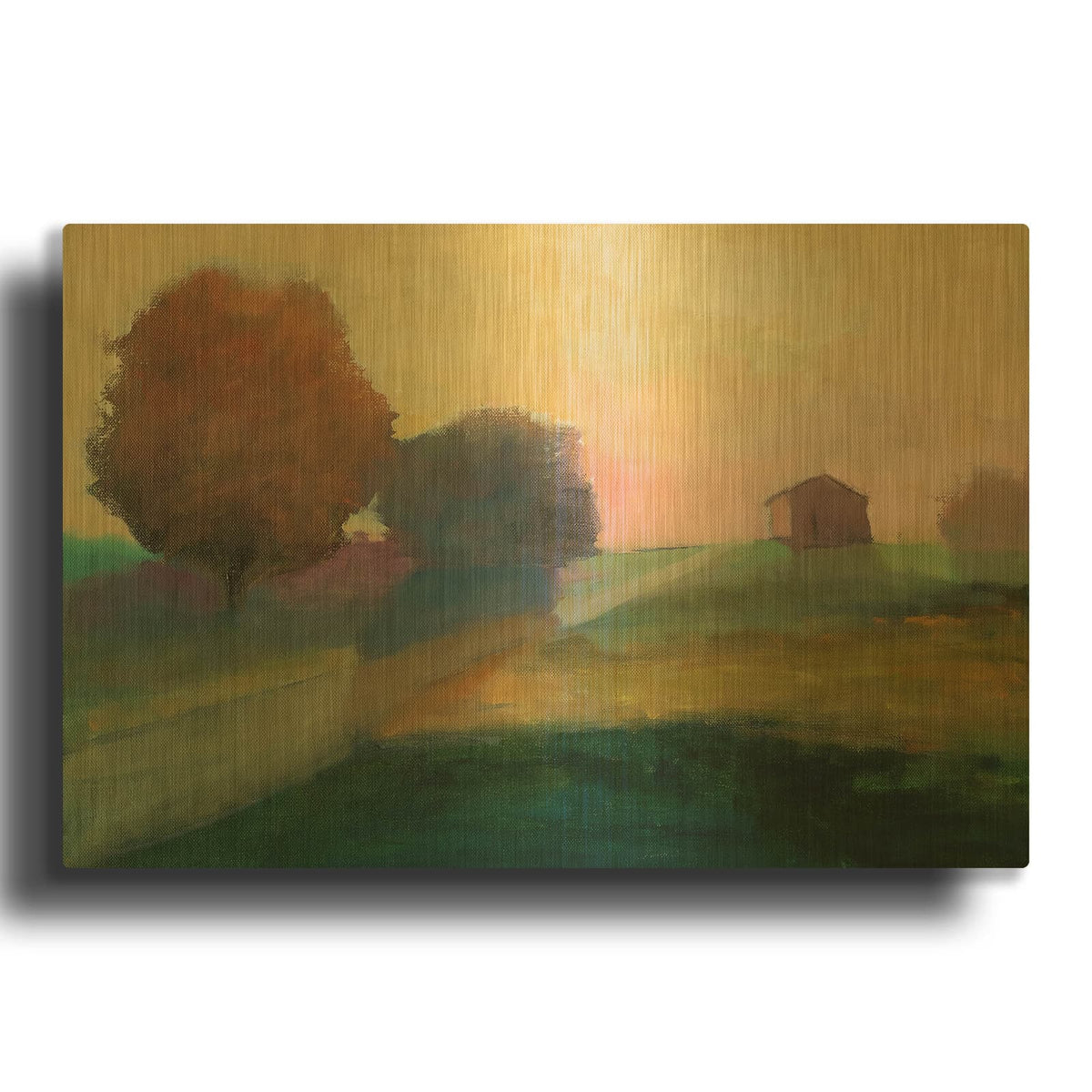 'Autumn A.M.' By Jan L. Waldron Gold Metal Wall Art