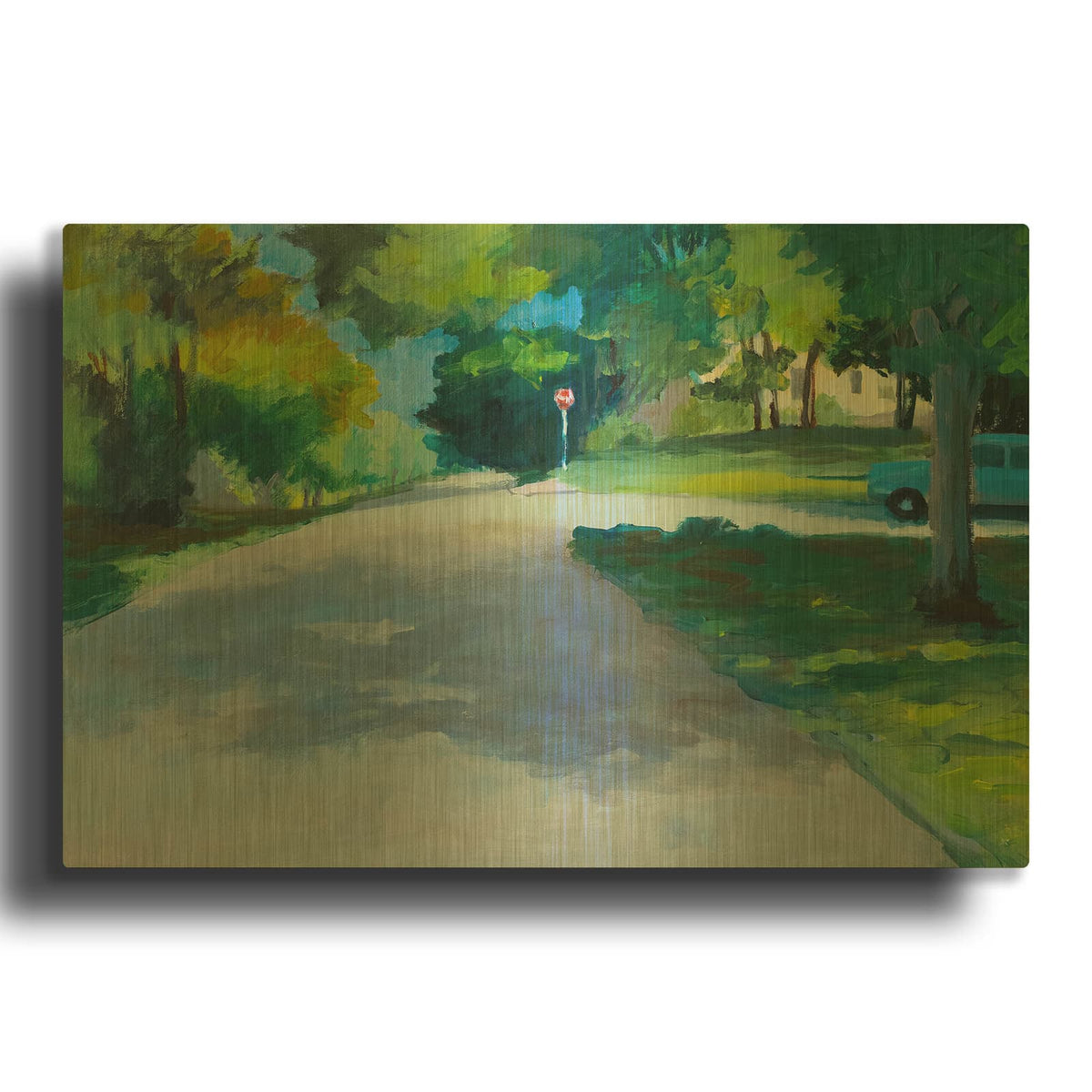 'Beacon Street' By Jan L. Waldron Gold Metal Wall Art